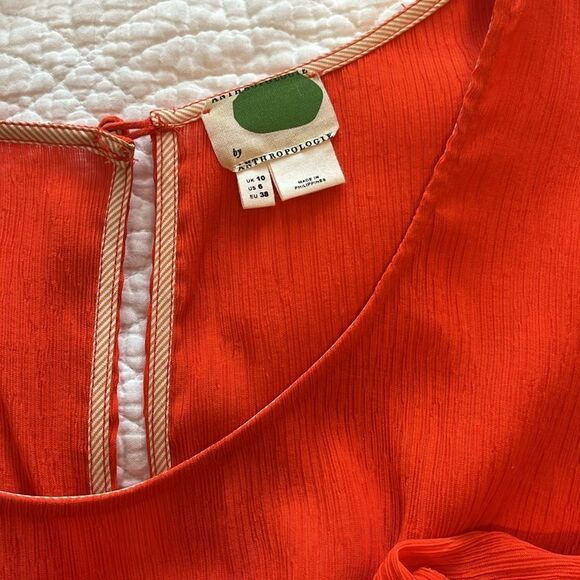 Anthropologie Abbey Belted Crop Wide Leg Jumpsuit Sunset Red Sz 6 Boho Summer - Picture 5 of 14